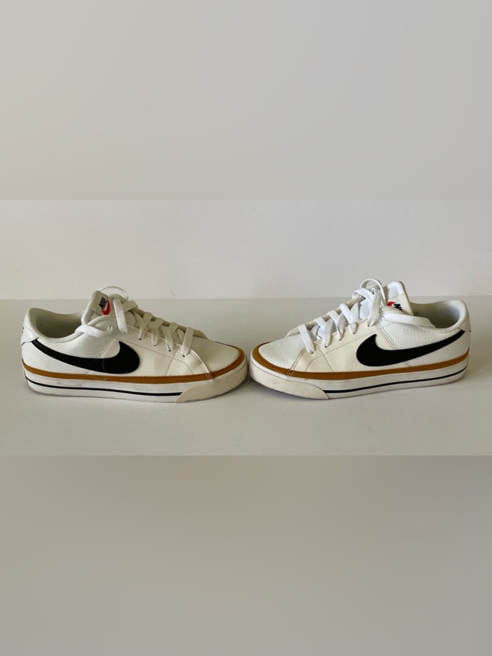 Nike Court Legacy Next Nature Sneakers White Desert Ochre Black Sz 7 Like New